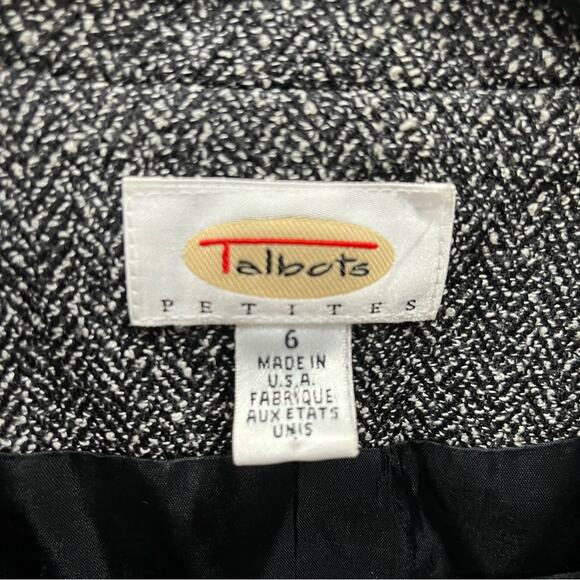 Talbots Gray Tweed 3 Button Blazer Structured Wool Blend - Picture 3 of 7